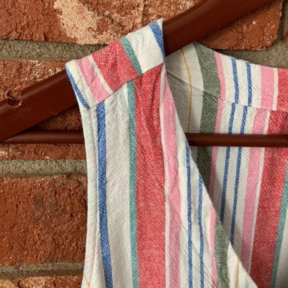 Old Navy Red Stripe Sleeveless Button Up Dress - Picture 5 of 8